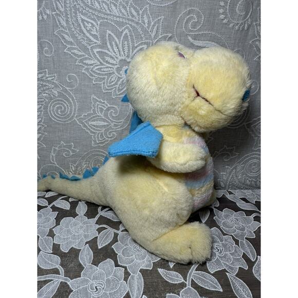 Vintage Yellow Dragon Plush Watson’s Peter Pan Rainbow Stripe Stuffed Toy Blue - Picture 4 of 11